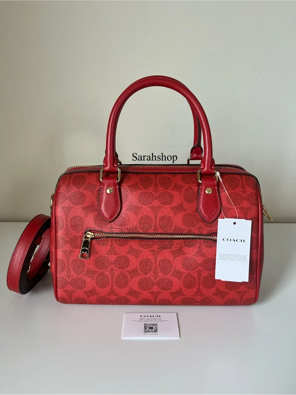 ✅Coach Rowan Satchel Bag In Signature  Canvas